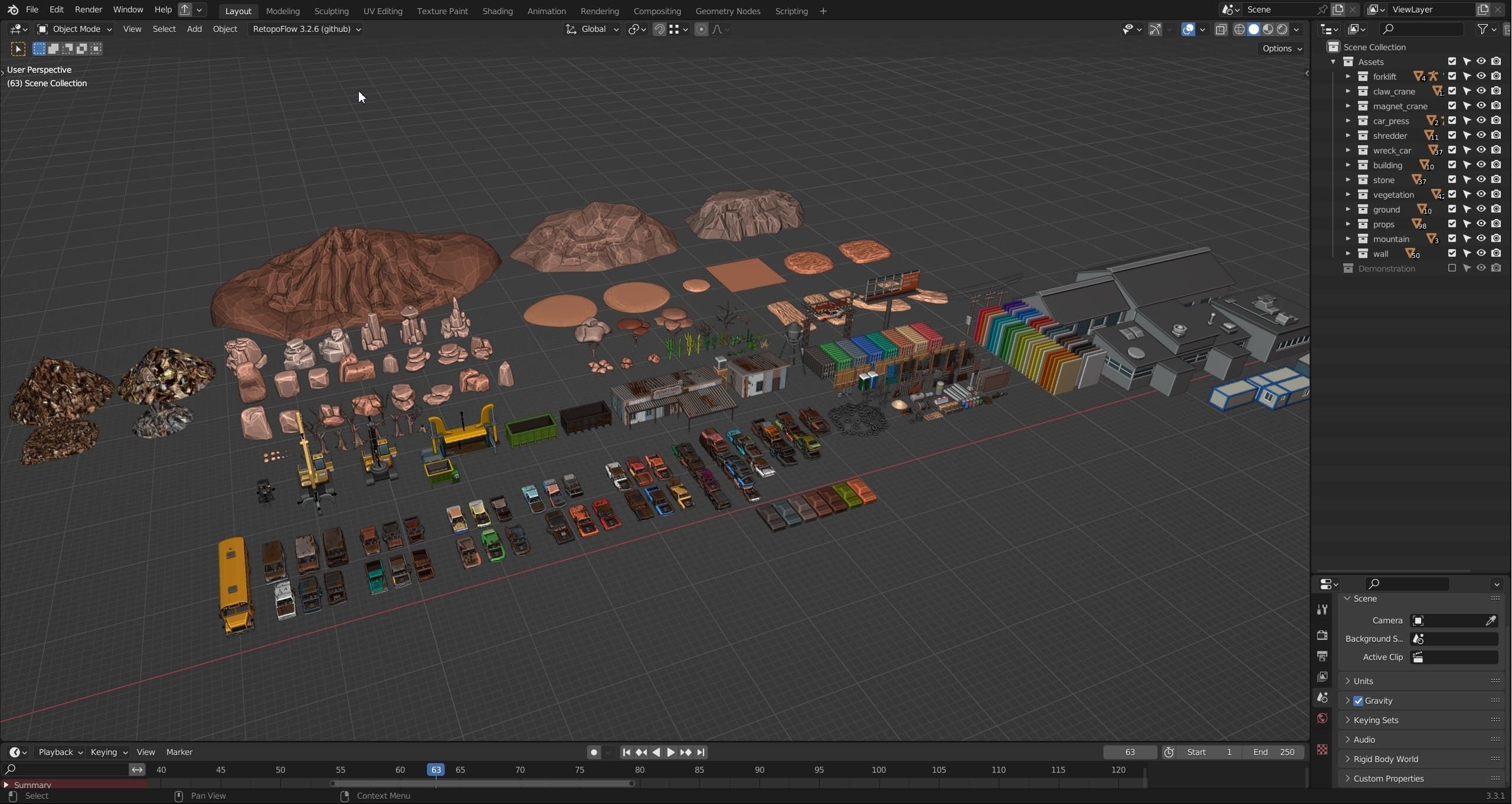 Junkyard Low-poly 3D model_38