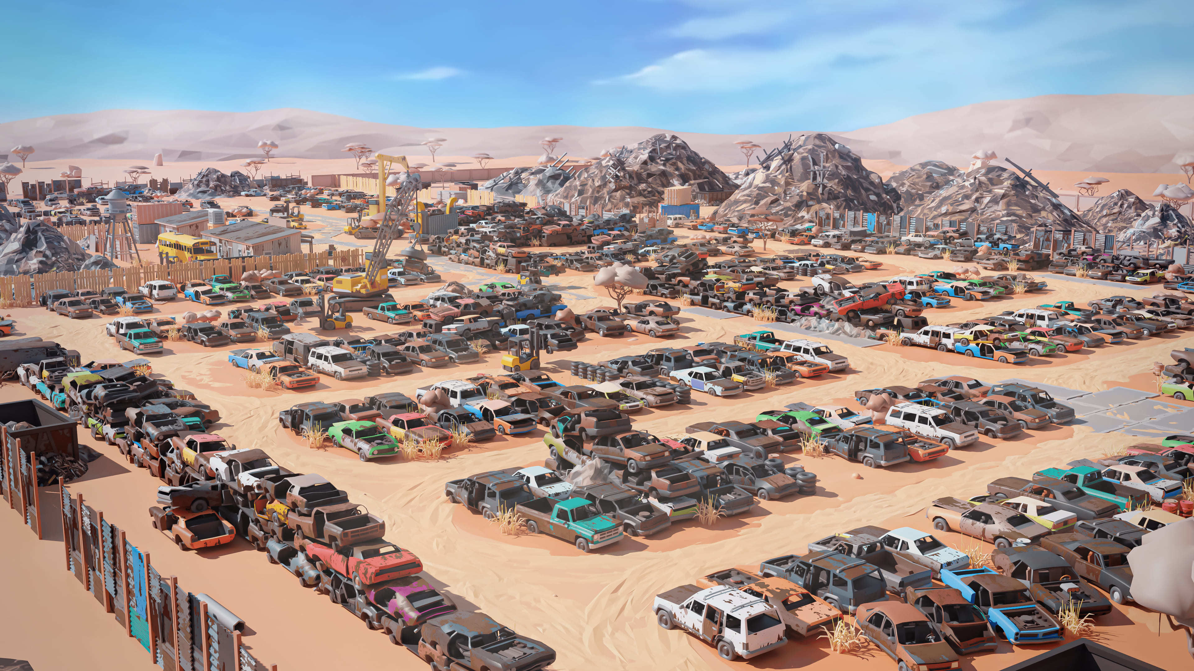 Junkyard Low-poly 3D model_6