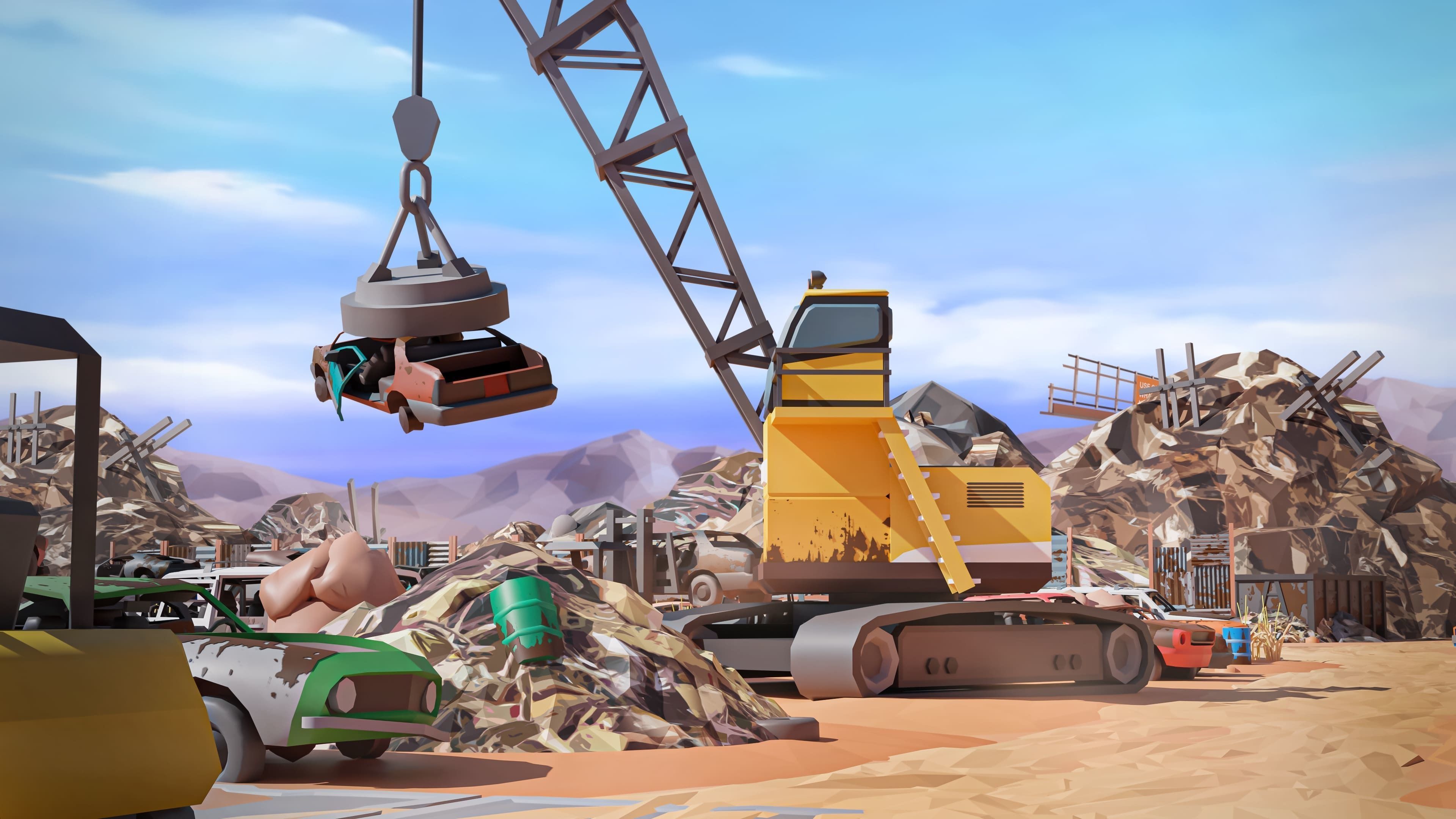 Junkyard Low-poly 3D model_4