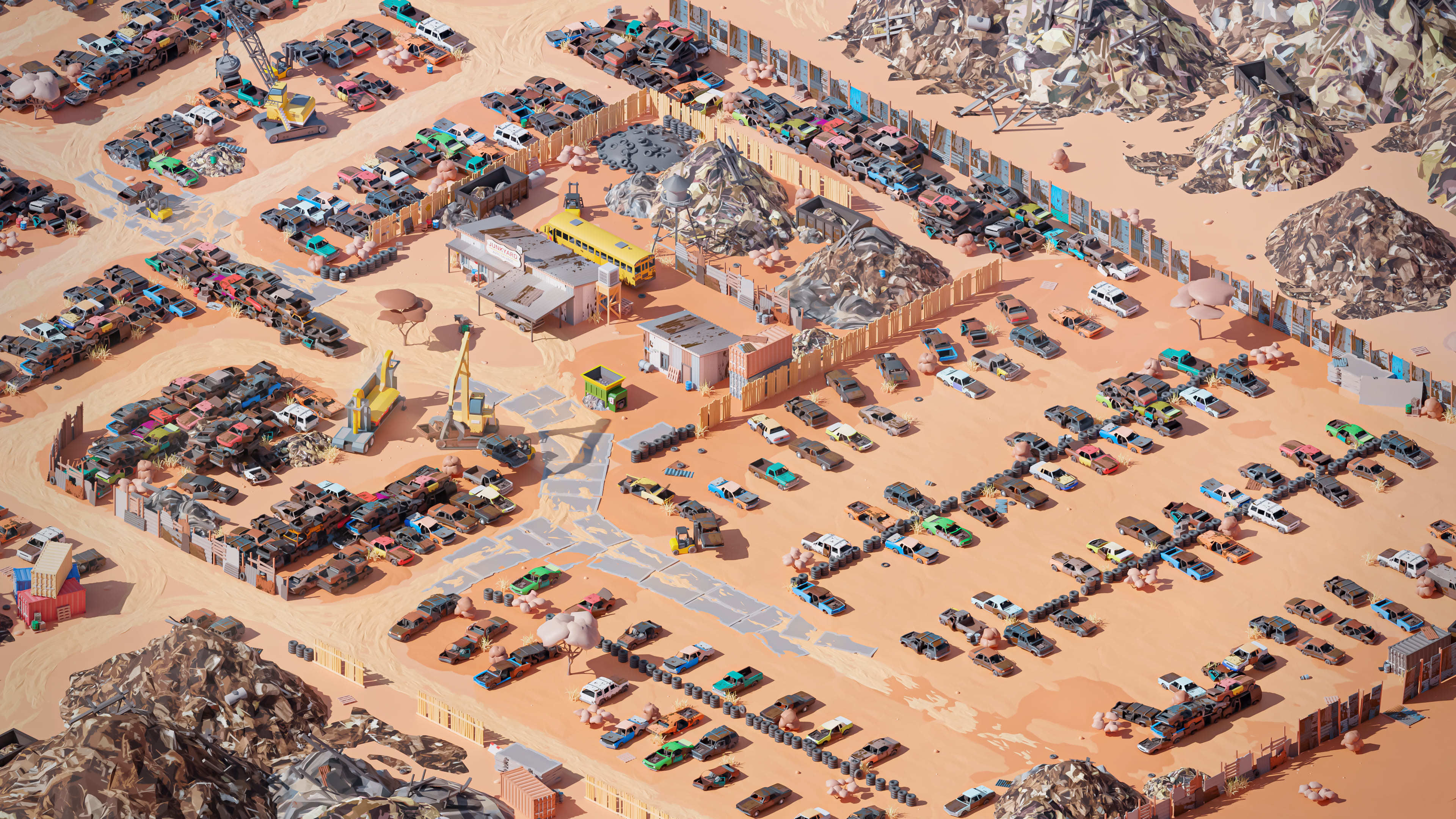 Junkyard Low-poly 3D model_25