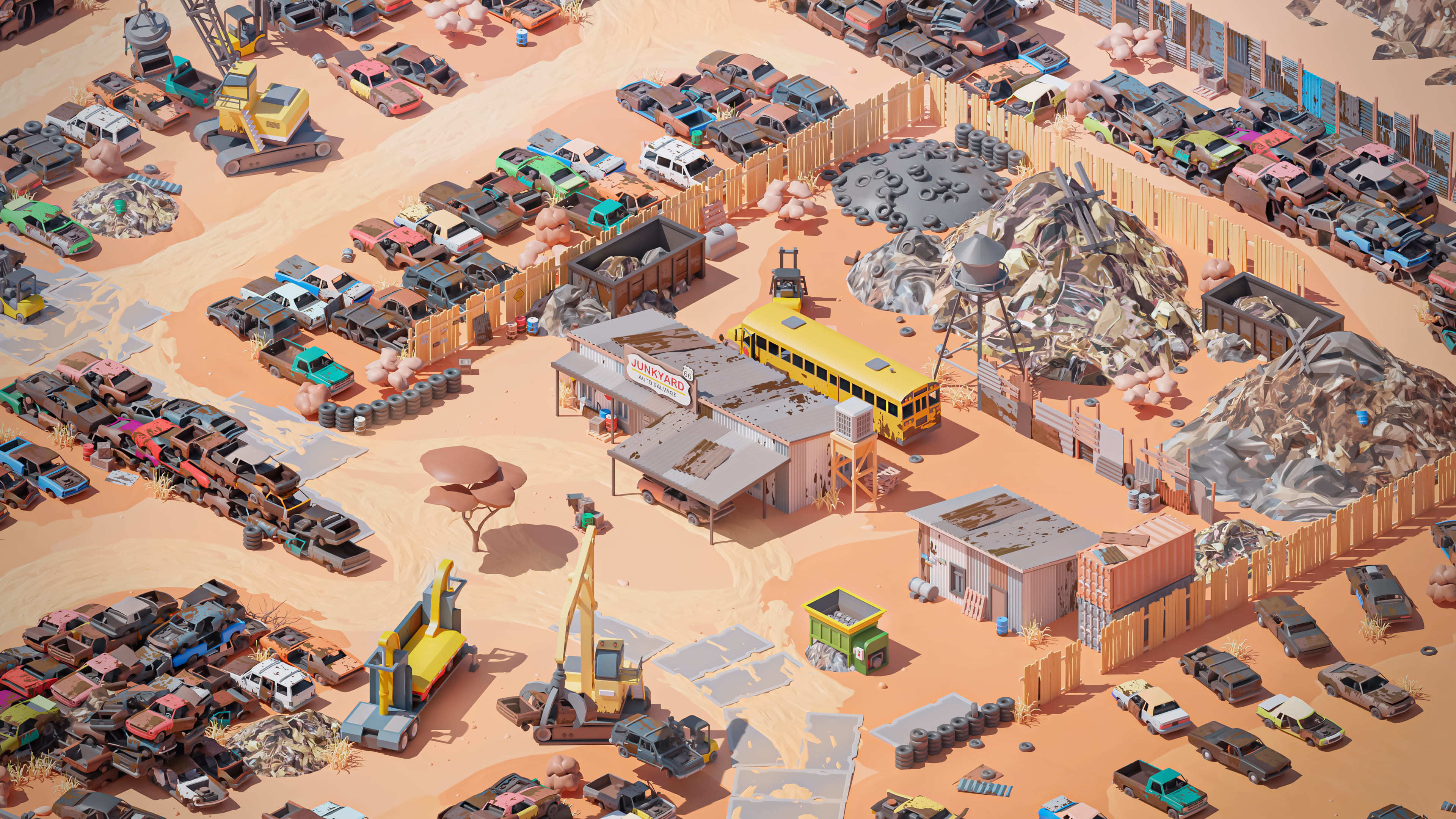 Junkyard Low-poly 3D model_27