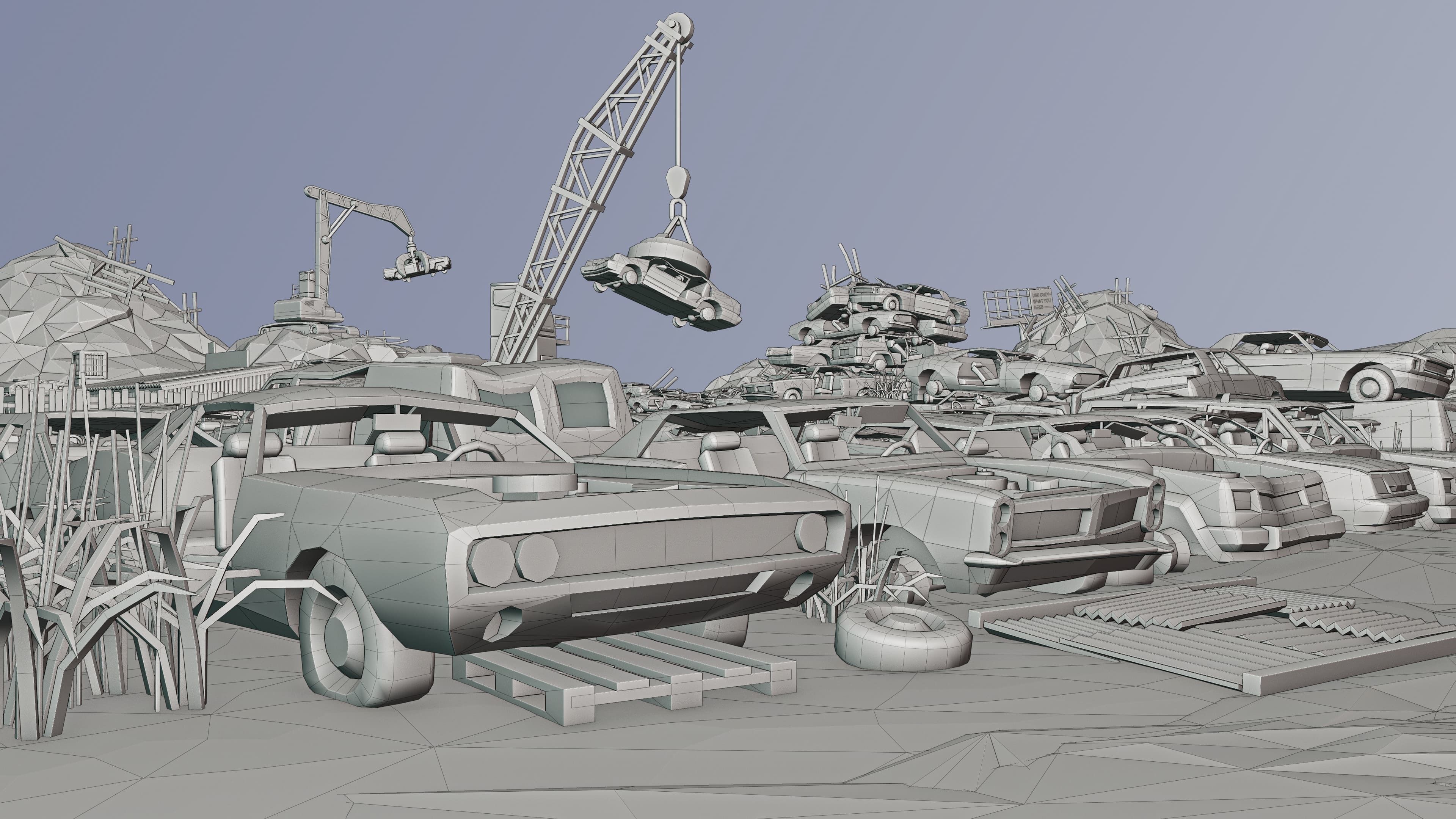 Junkyard Low-poly 3D model_43