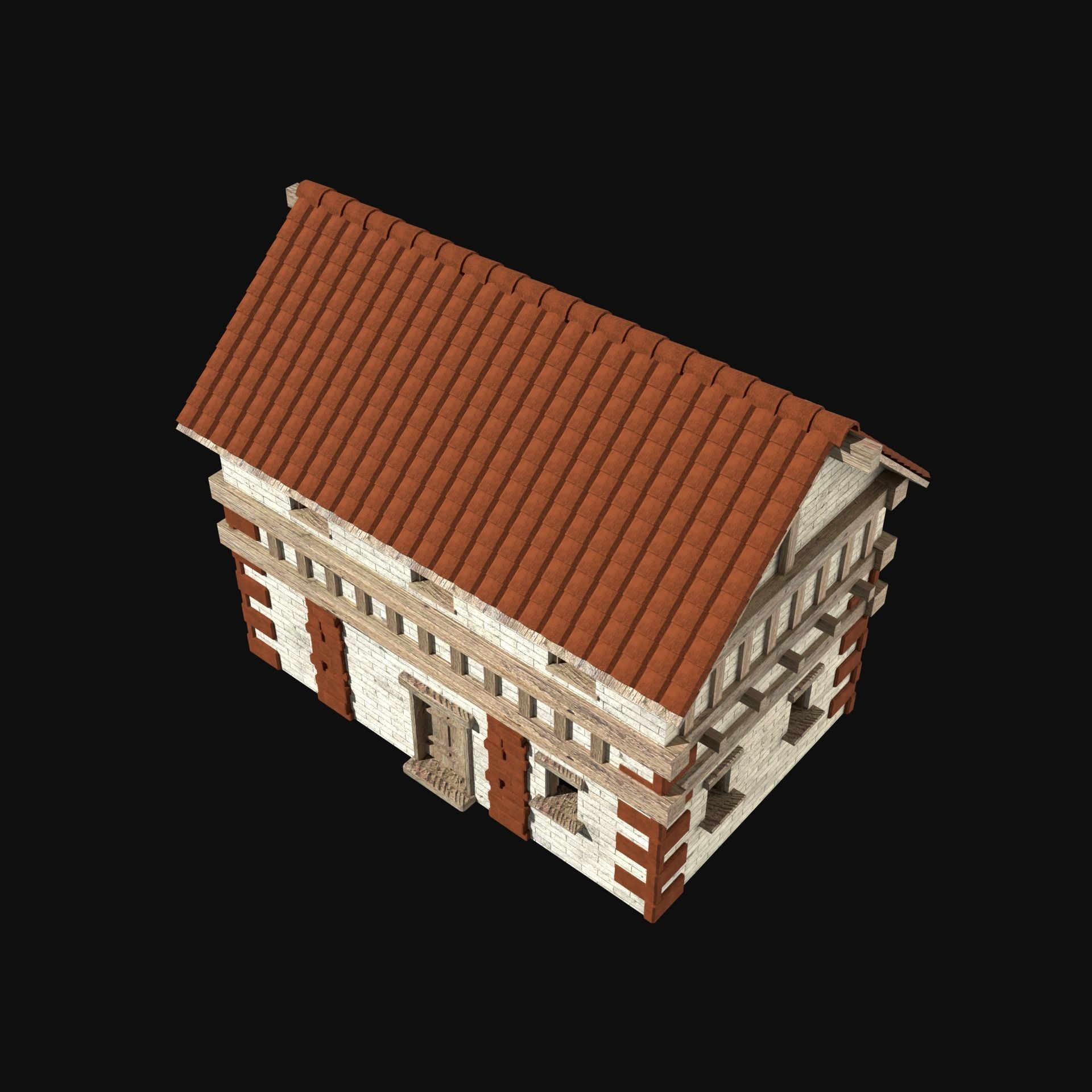 ROMAN ANCIENT GREEK STONE ROME HOUSE HUT BUILDING COLLECTION Low-poly 3D model_35