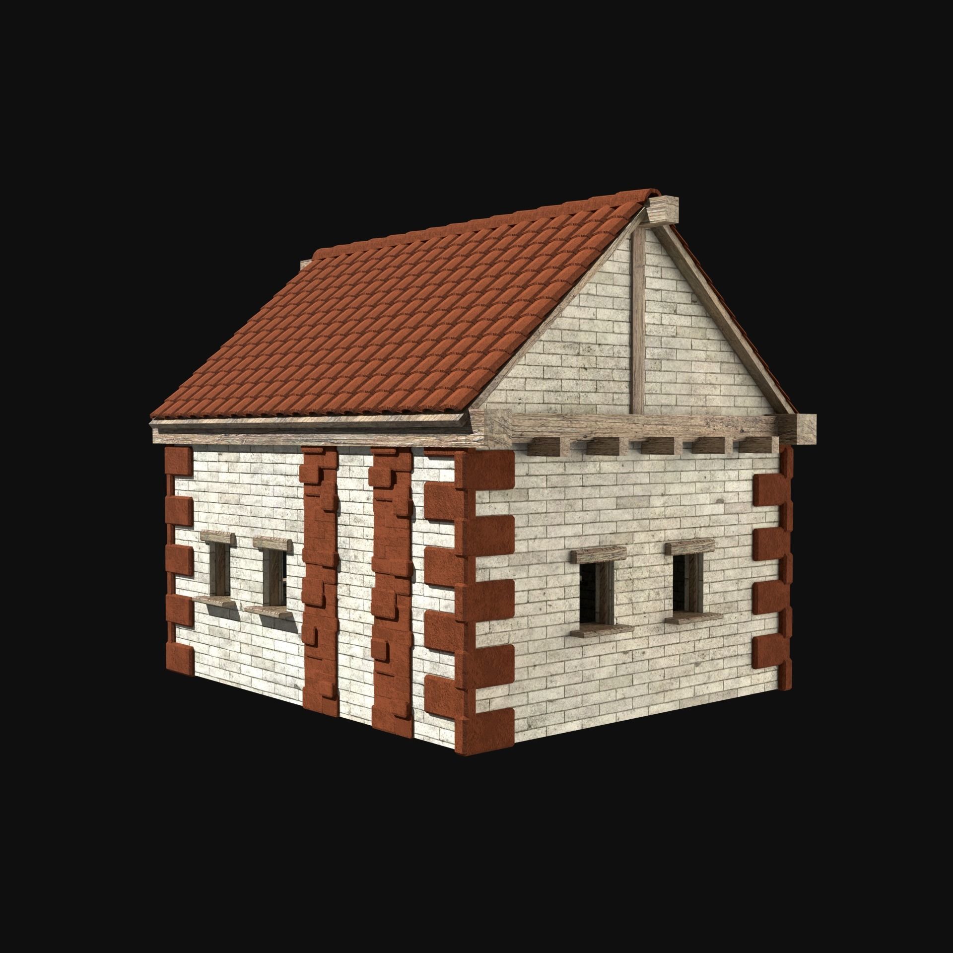 ROMAN ANCIENT GREEK STONE ROME HOUSE HUT BUILDING COLLECTION Low-poly 3D model_25