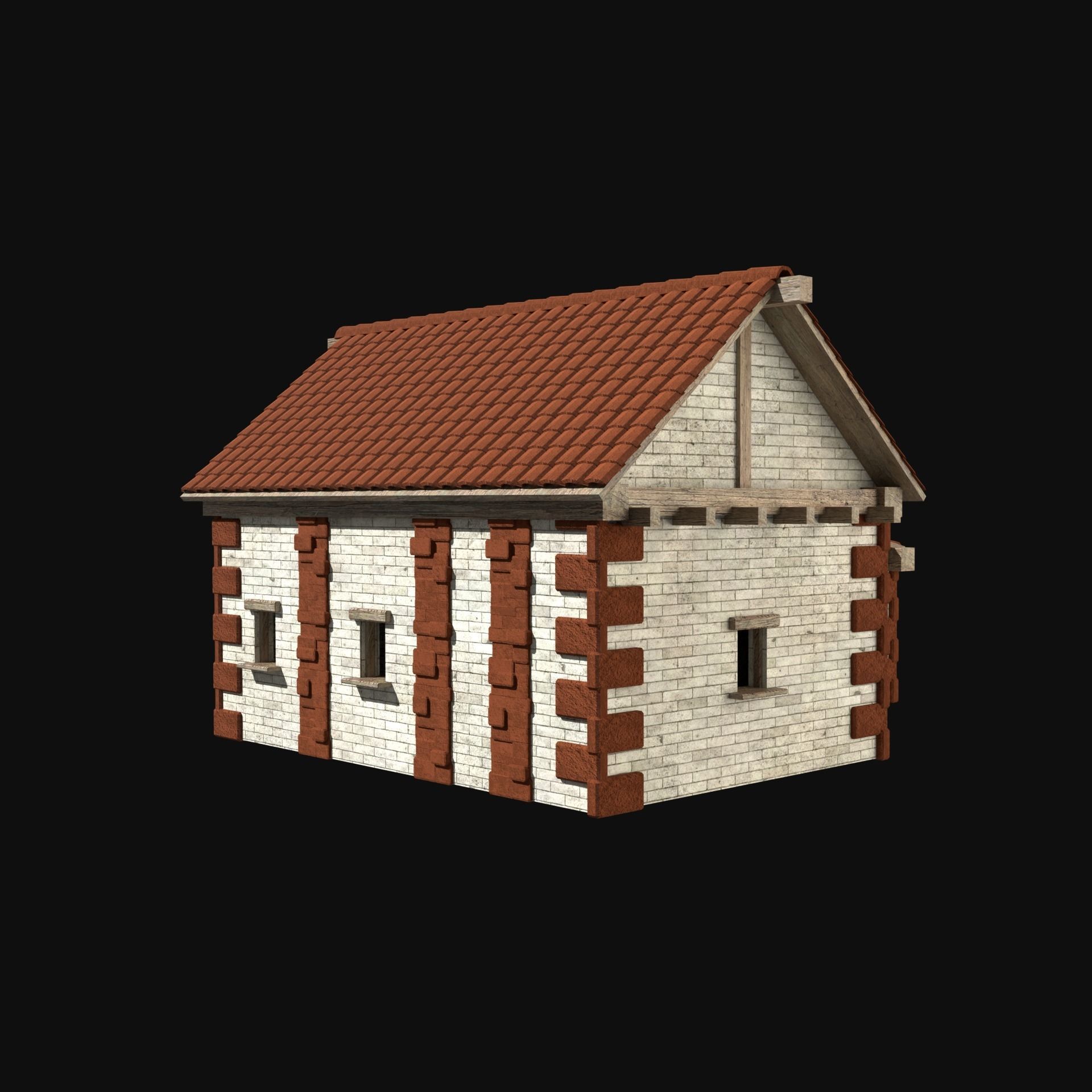 ROMAN ANCIENT GREEK STONE ROME HOUSE HUT BUILDING COLLECTION Low-poly 3D model_22