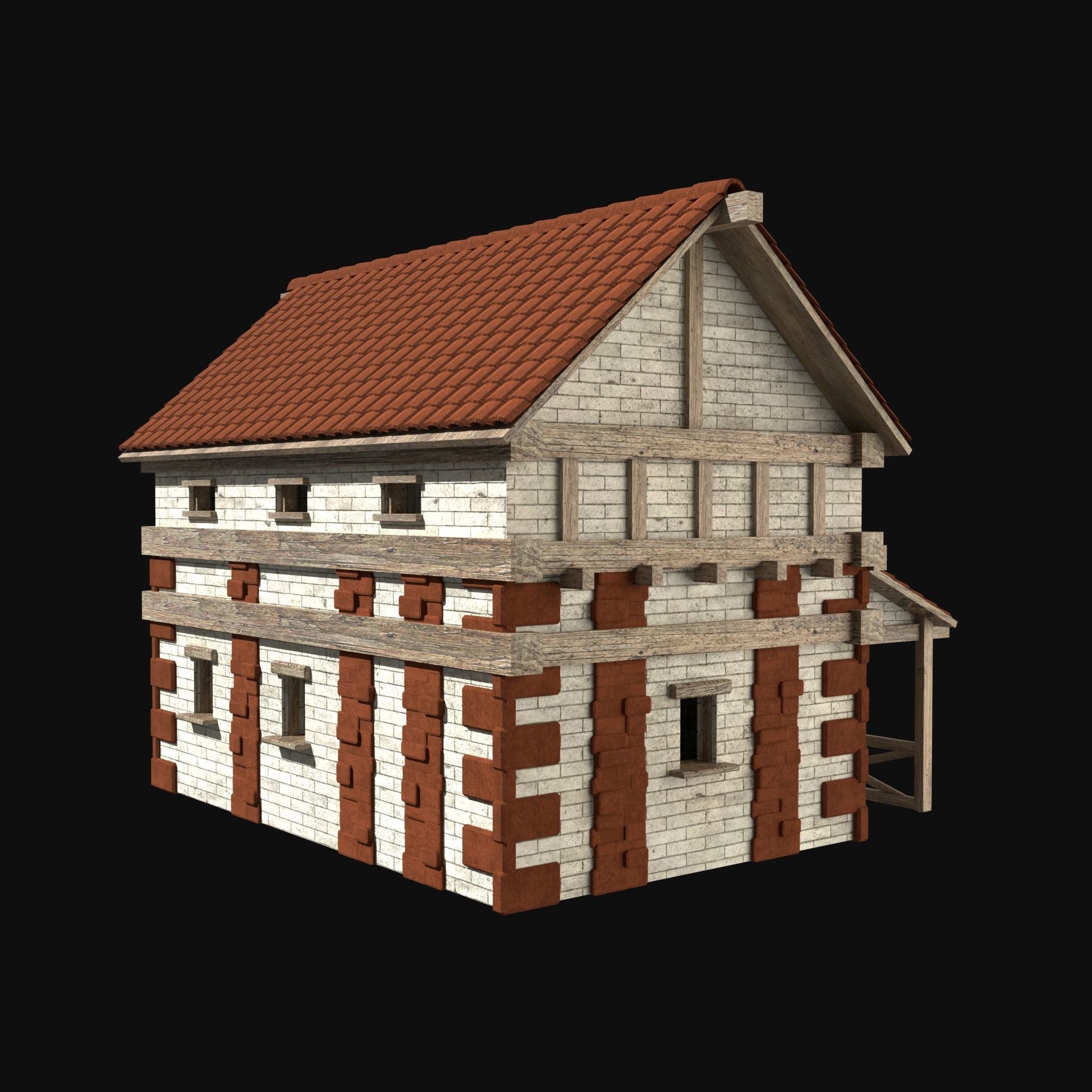 ROMAN ANCIENT GREEK STONE ROME HOUSE HUT BUILDING COLLECTION Low-poly 3D model_24