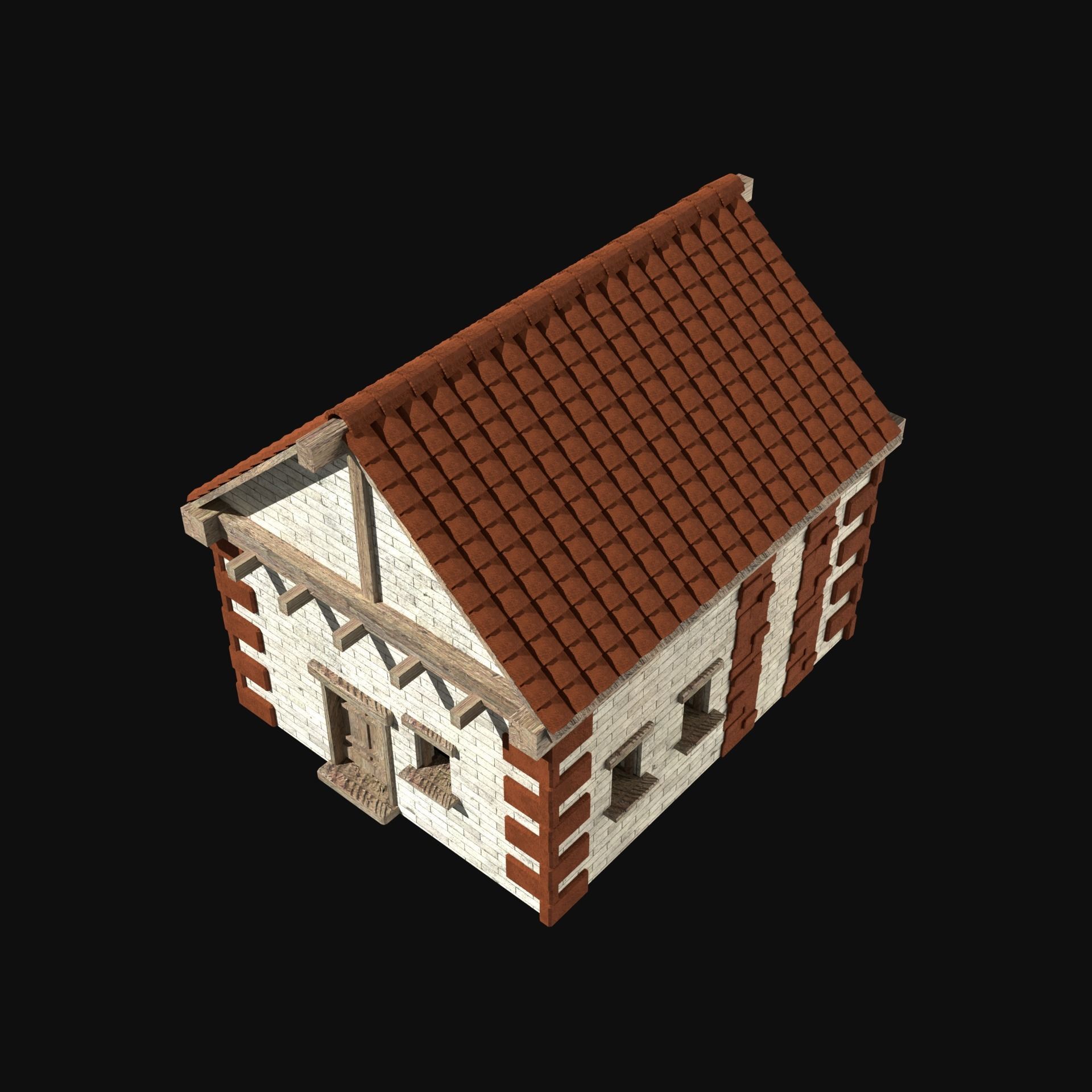 ROMAN ANCIENT GREEK STONE ROME HOUSE HUT BUILDING COLLECTION Low-poly 3D model_34