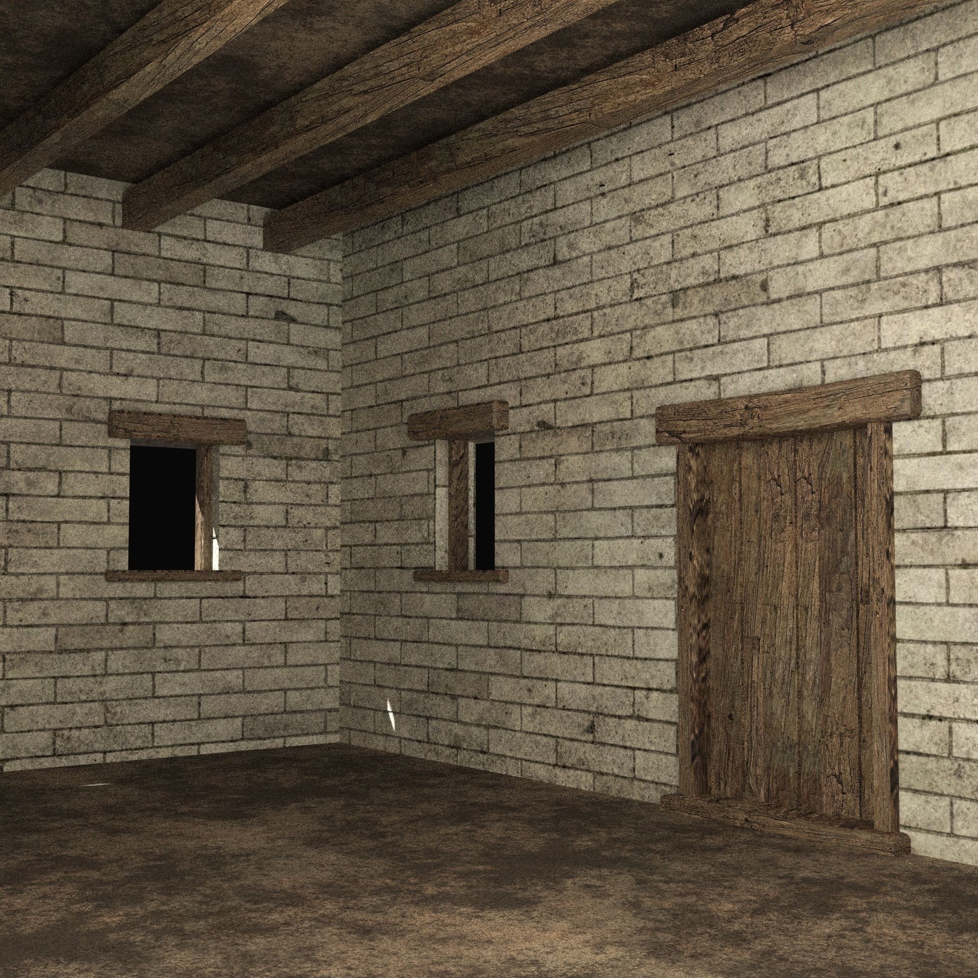 ROMAN ANCIENT GREEK STONE ROME HOUSE HUT BUILDING COLLECTION Low-poly 3D model_10