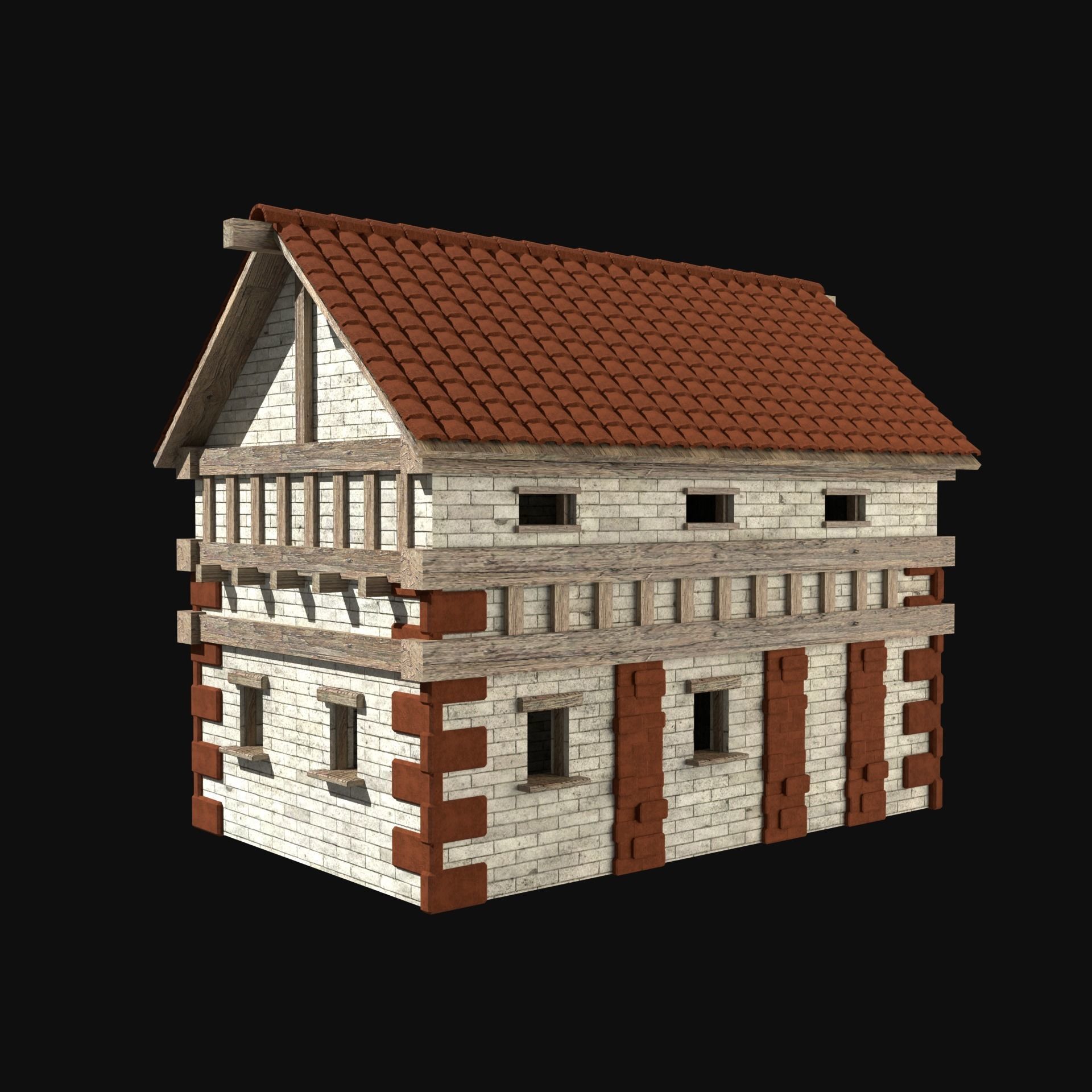 ROMAN ANCIENT GREEK STONE ROME HOUSE HUT BUILDING COLLECTION Low-poly 3D model_26