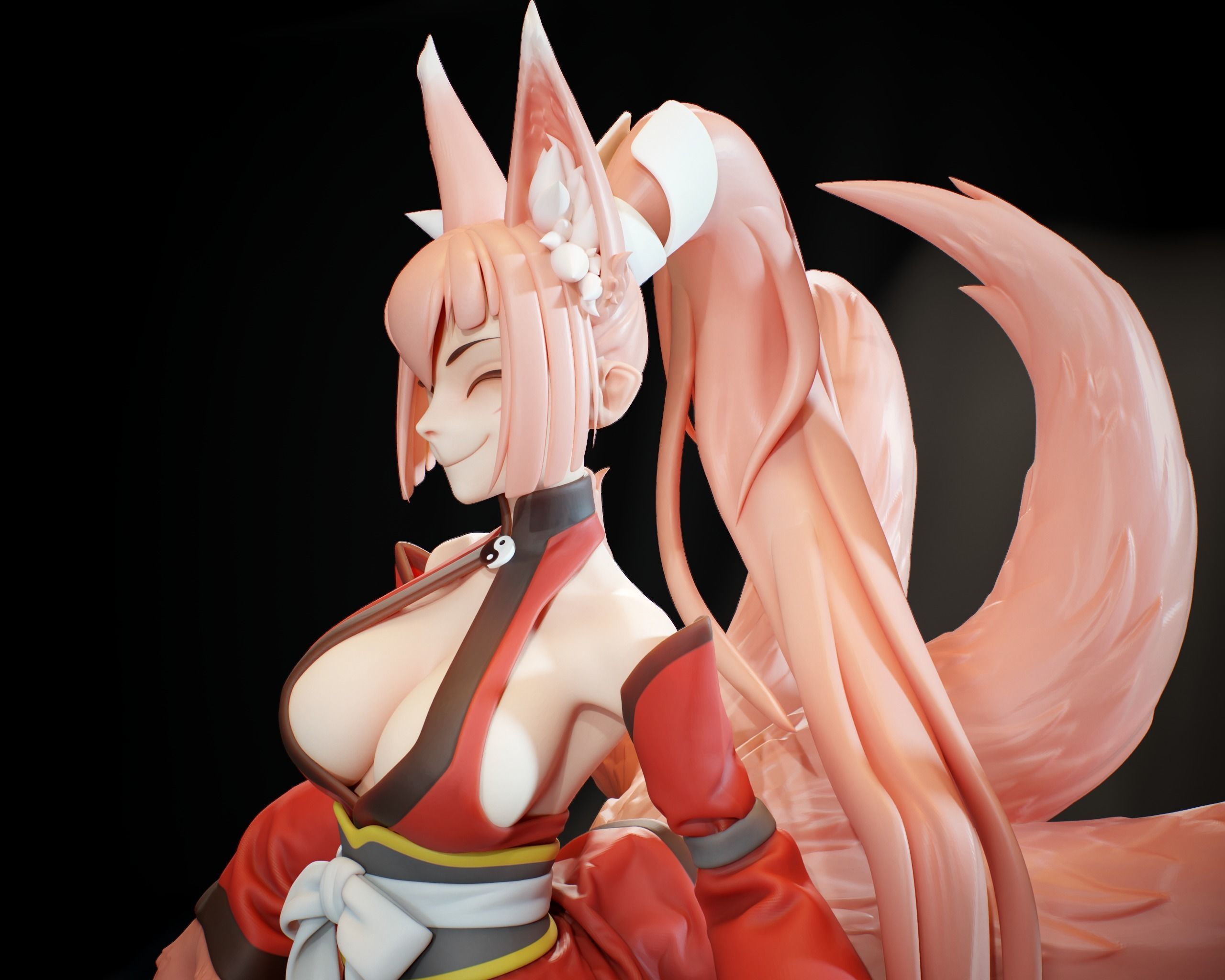 Monster Girl Quest Yao 3D print model_5