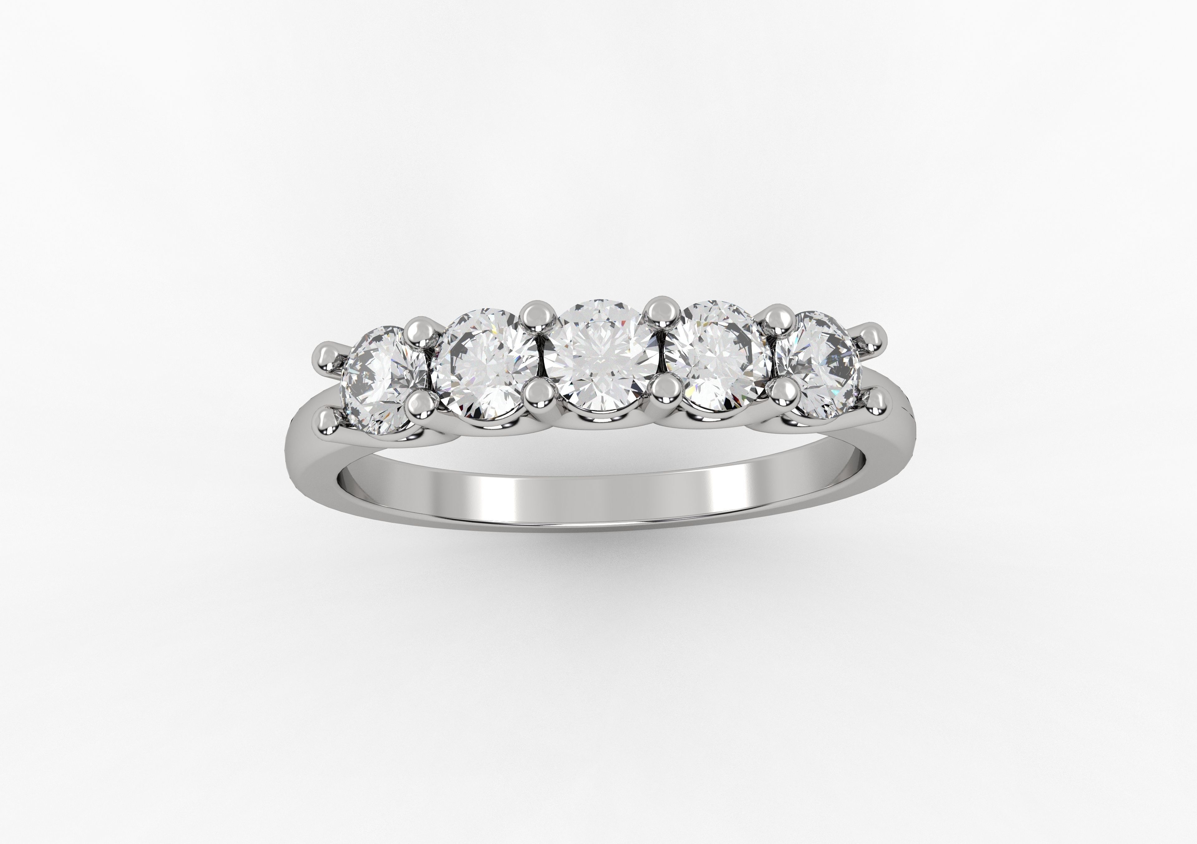 36 Ring with 5 Stone 3D print model_1