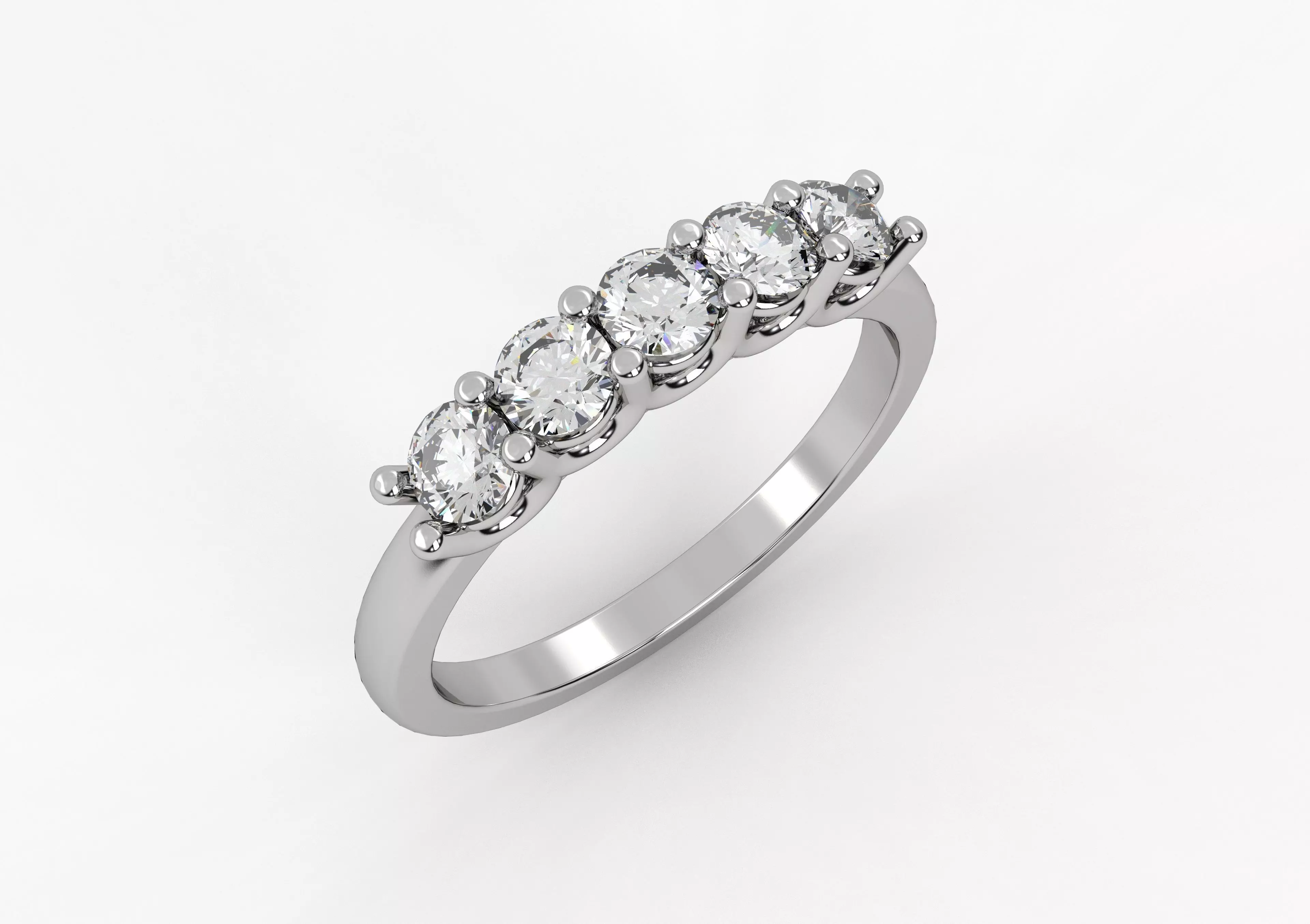 36 Ring with 5 Stone 3D print model_0