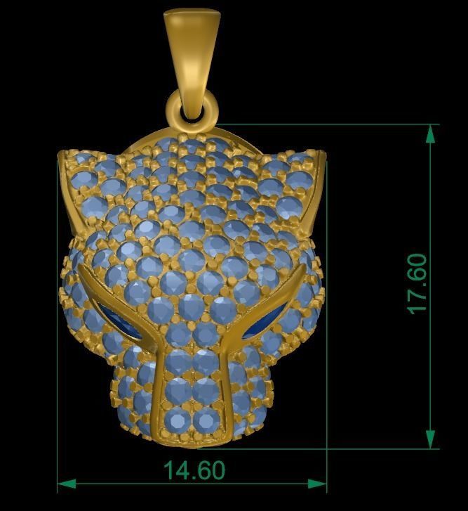 Panther Pendant 3D print model_8