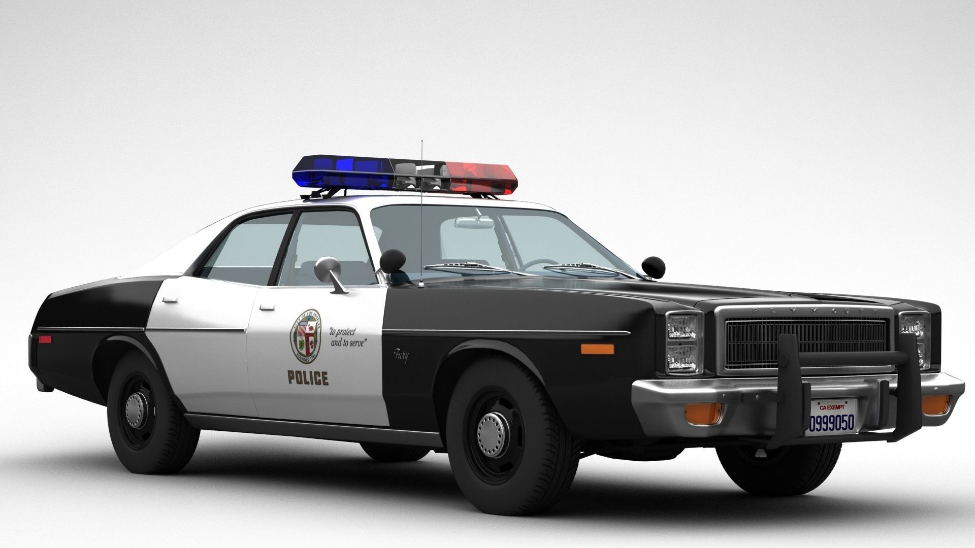Plymouth Fury Police 1978 3D model_9