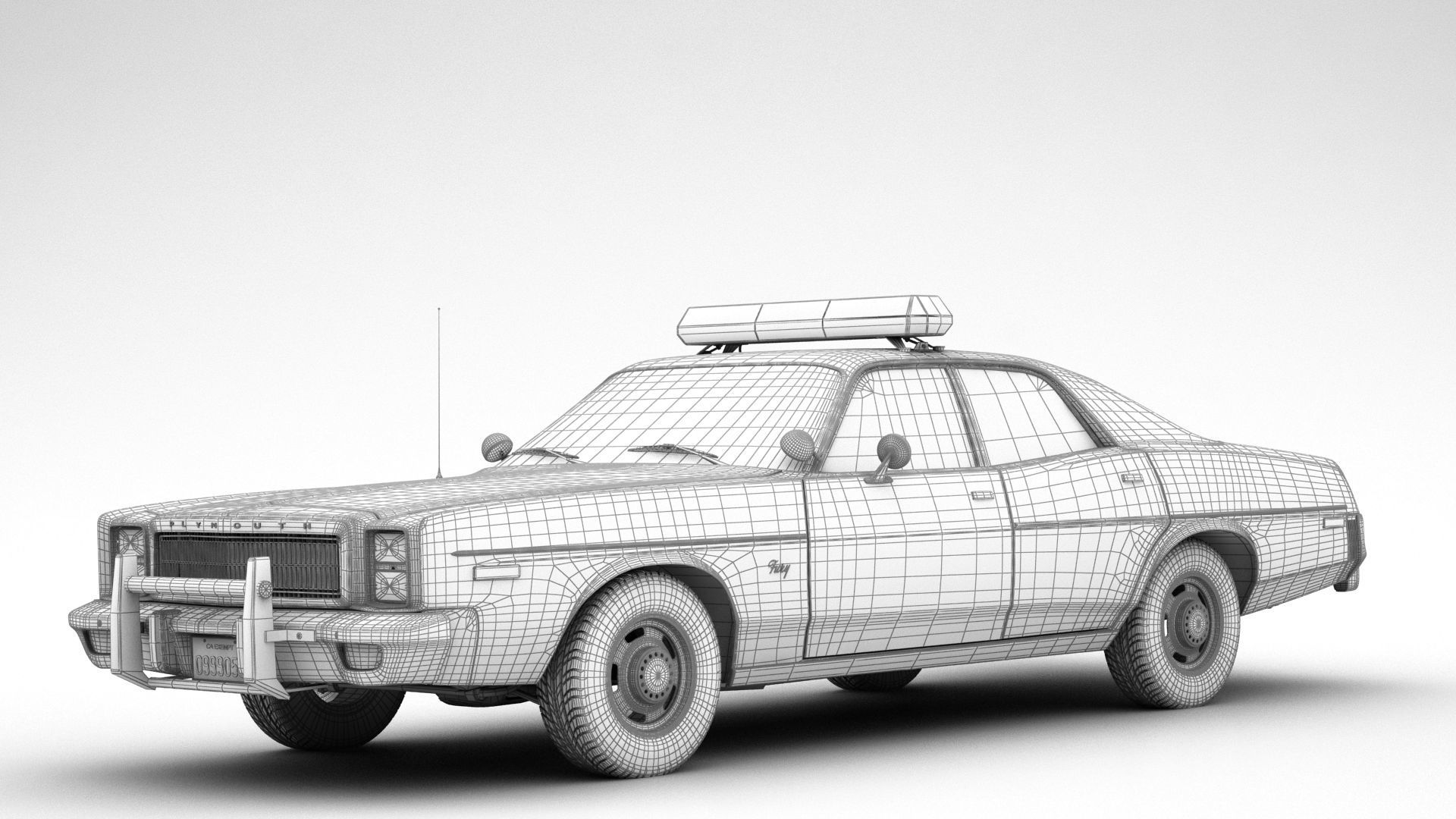 Plymouth Fury Police 1978 3D model_11
