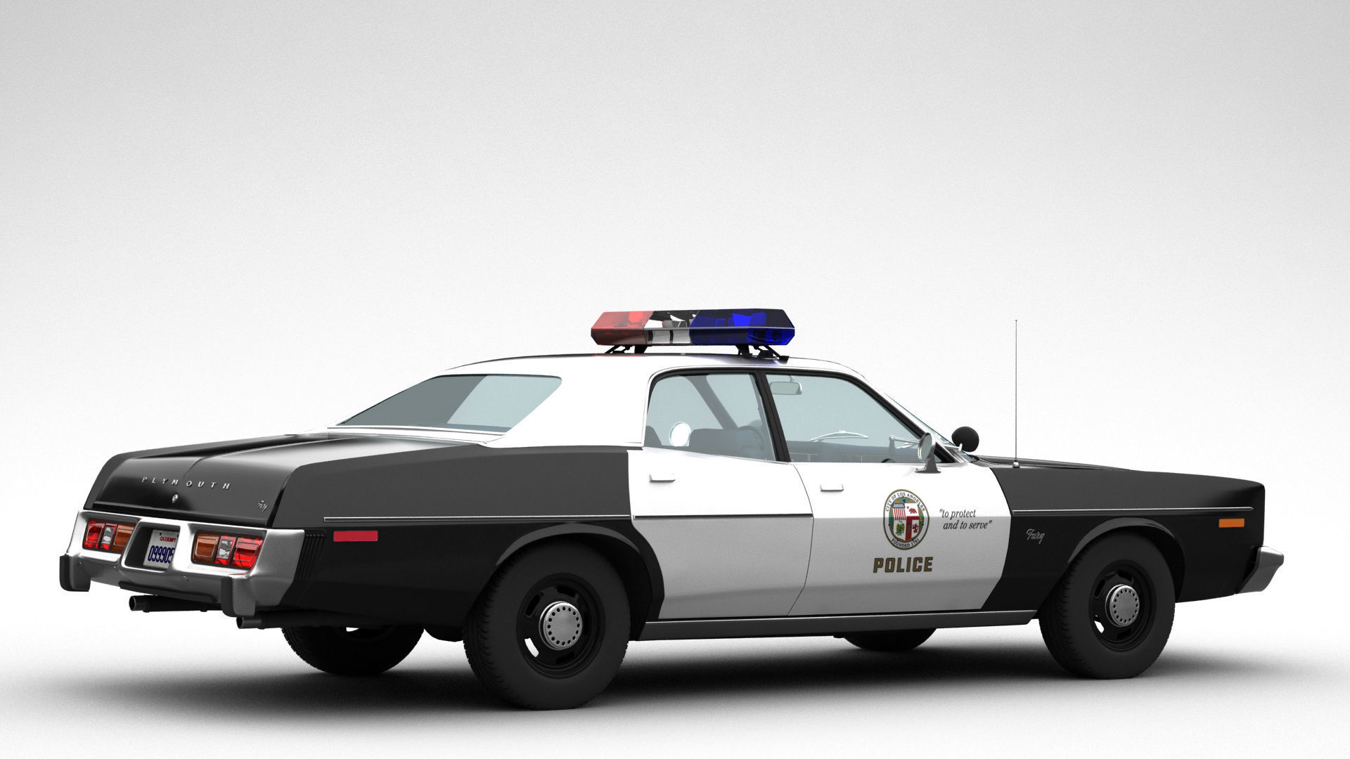 Plymouth Fury Police 1978 3D model_7