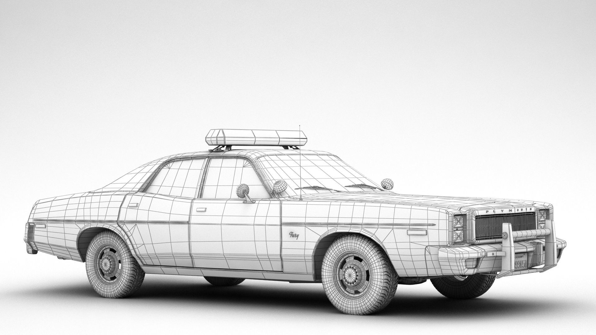 Plymouth Fury Police 1978 3D model_12