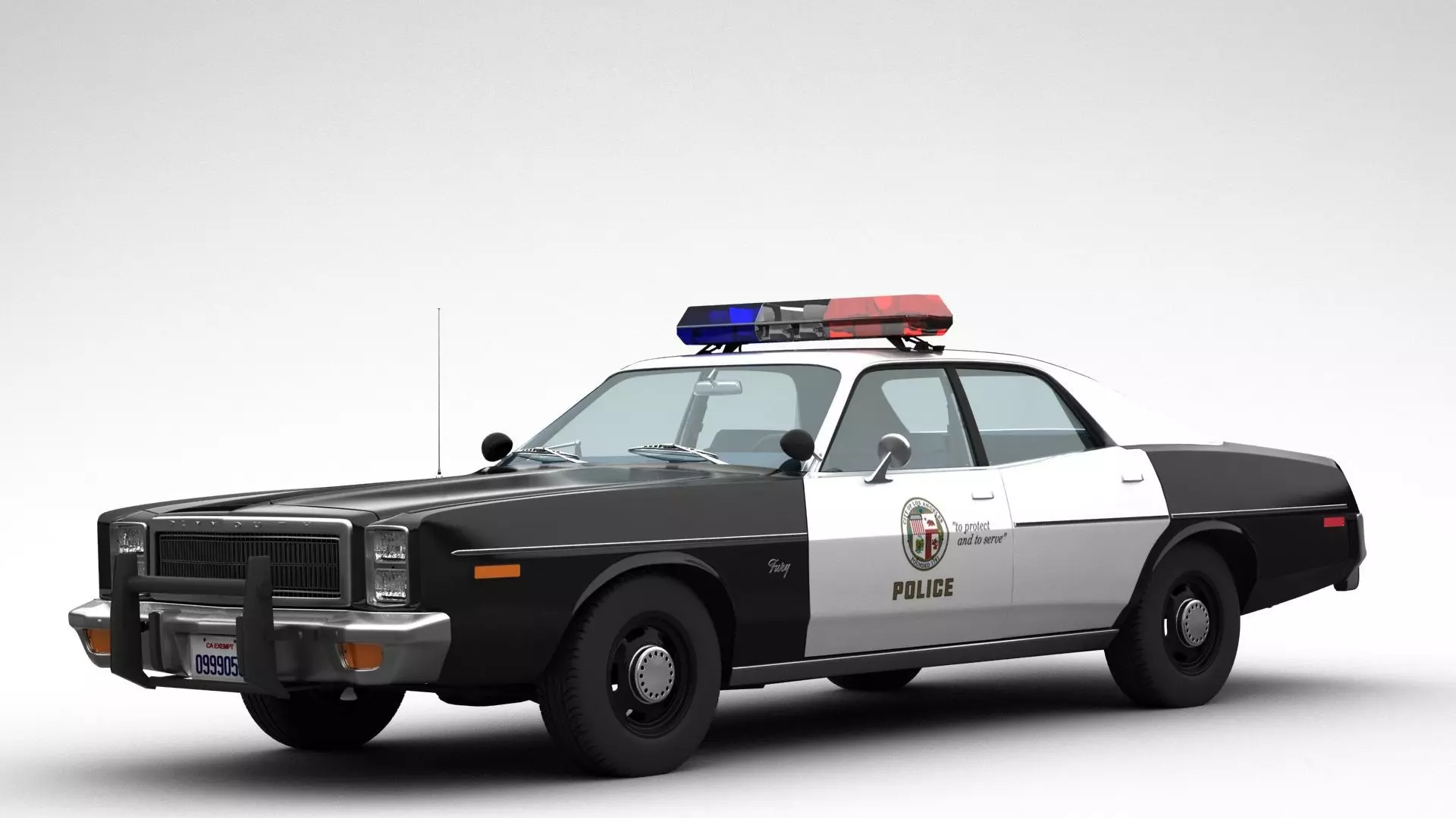 Plymouth Fury Police 1978 3D model_0