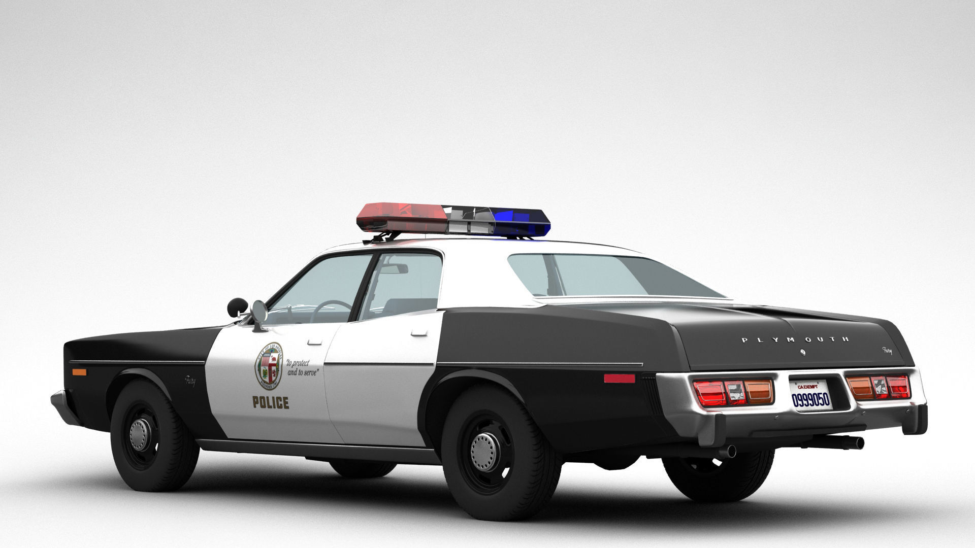 Plymouth Fury Police 1978 3D model_4