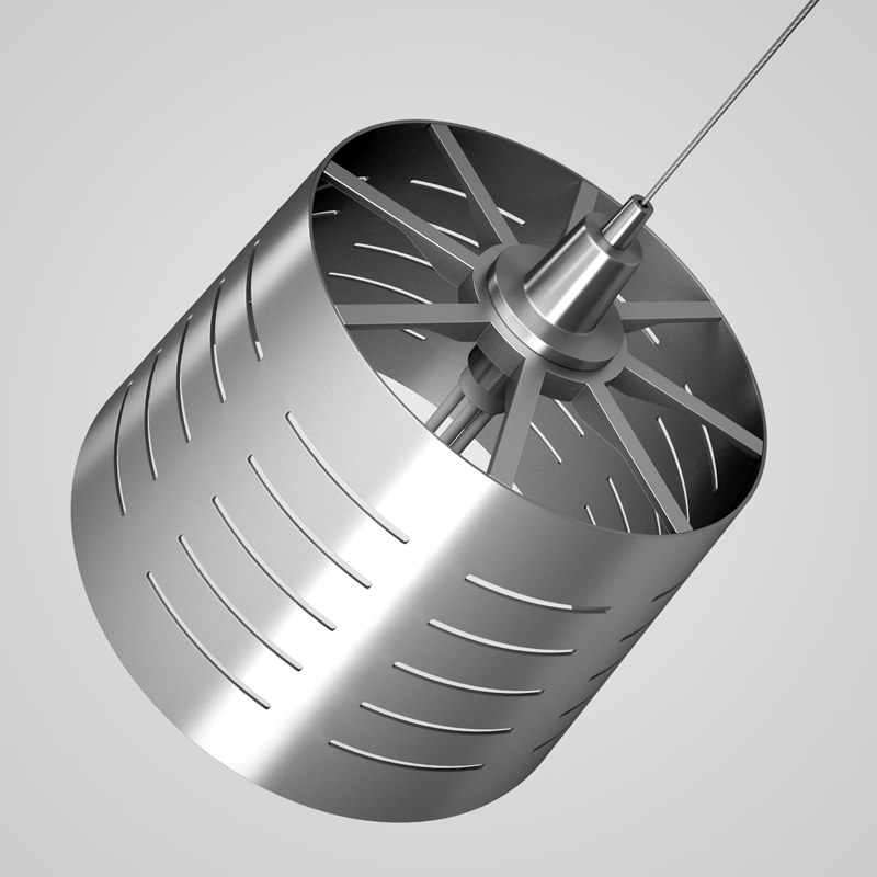 Chrome Hanging Lamp 01 3D model_2