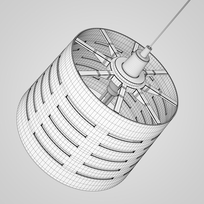 Chrome Hanging Lamp 01 3D model_3