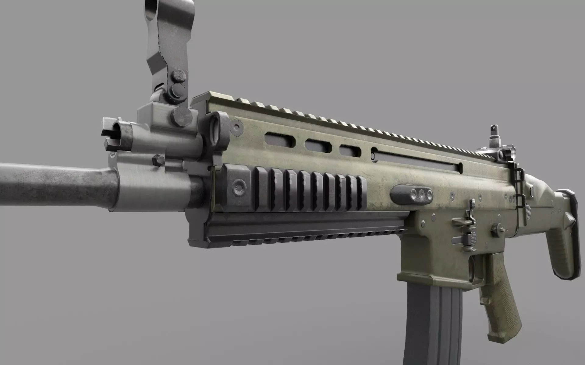 FN SCAR L RIFLE PBR Low-poly 3D model_0