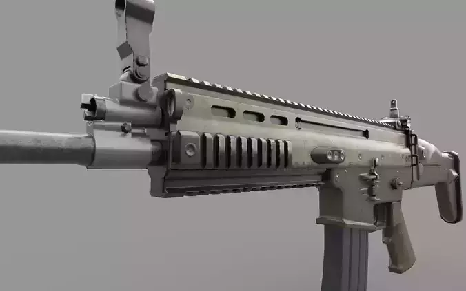 FN SCAR L RIFLE PBR Low-poly 3D model