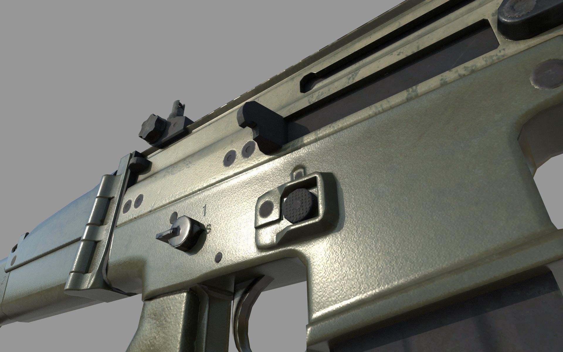 FN SCAR L RIFLE PBR Low-poly 3D model_3