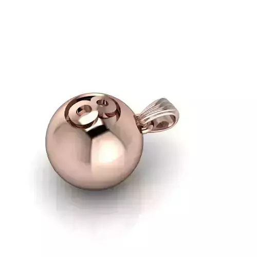 Hollow Eight Ball Billiards Pendant Necklace 3D print model