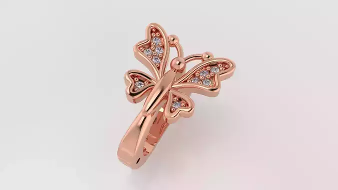 3dm stl butterfly earring printable jewelry model 3D model 