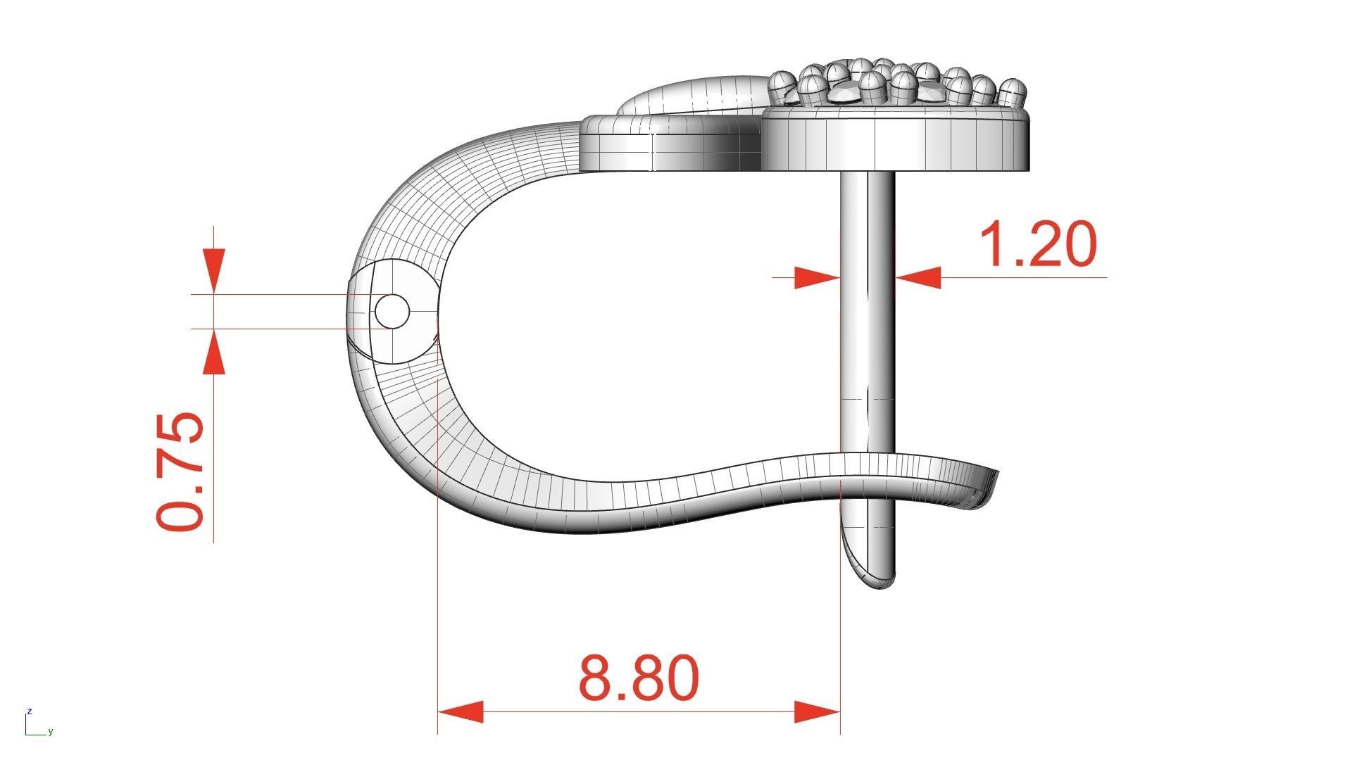 3dm stl butterfly earring printable jewelry model 3D model  3D print model_4