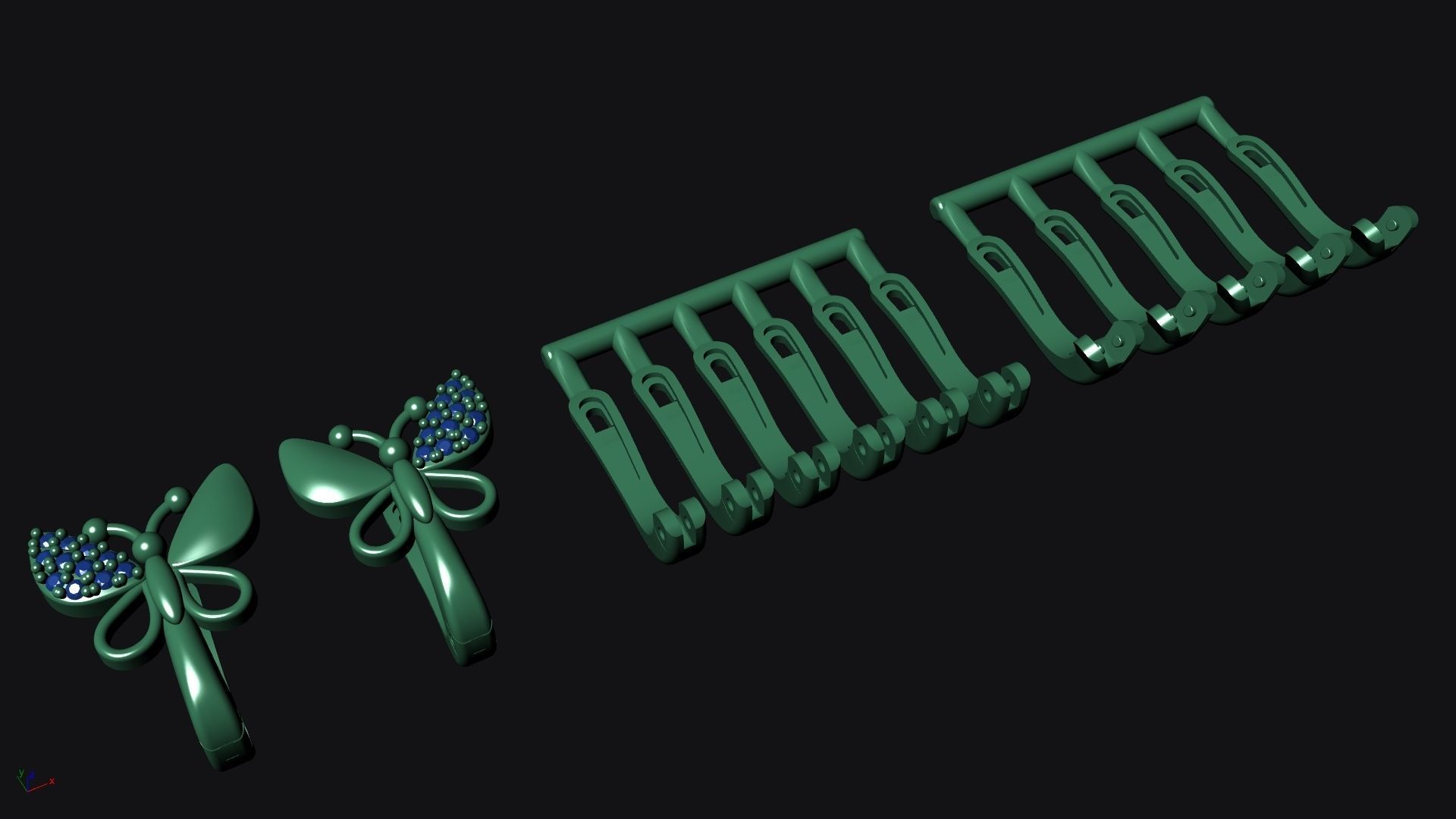 3dm stl butterfly earring printable jewelry model 3D model  3D print model_7