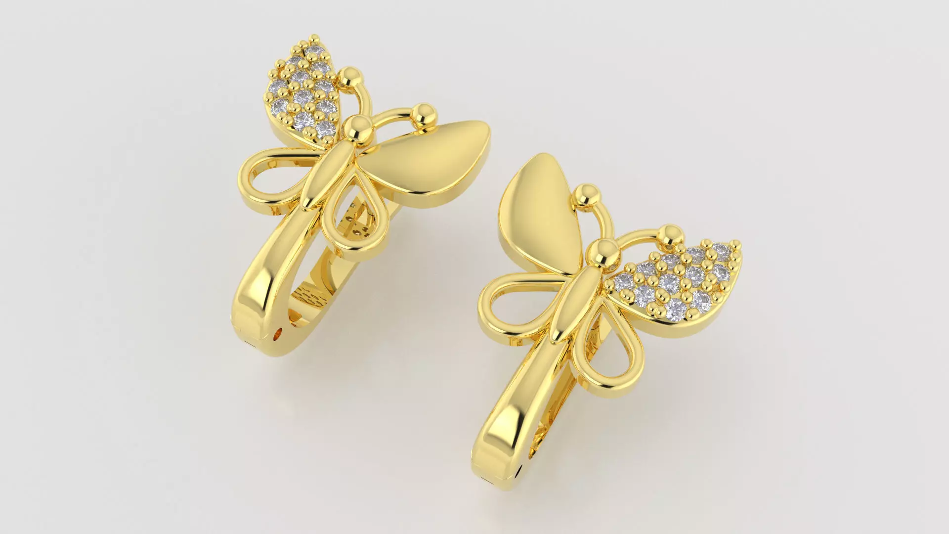 3dm stl butterfly earring printable jewelry model 3D model  3D print model_0