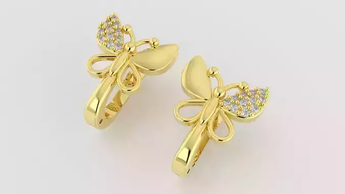 3dm stl butterfly earring printable jewelry model 3D model 