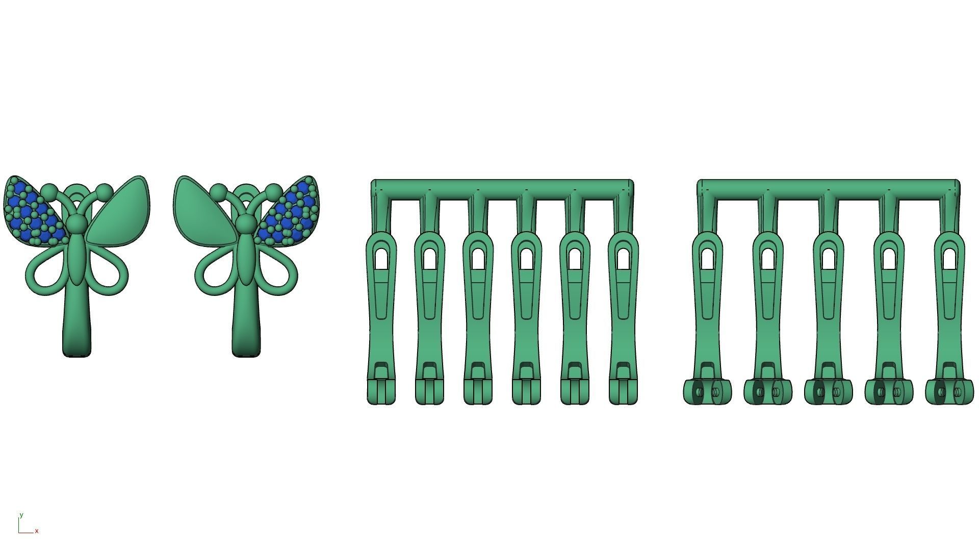 3dm stl butterfly earring printable jewelry model 3D model  3D print model_8