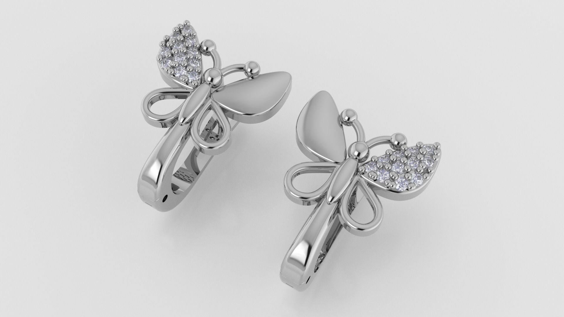 3dm stl butterfly earring printable jewelry model 3D model  3D print model_2