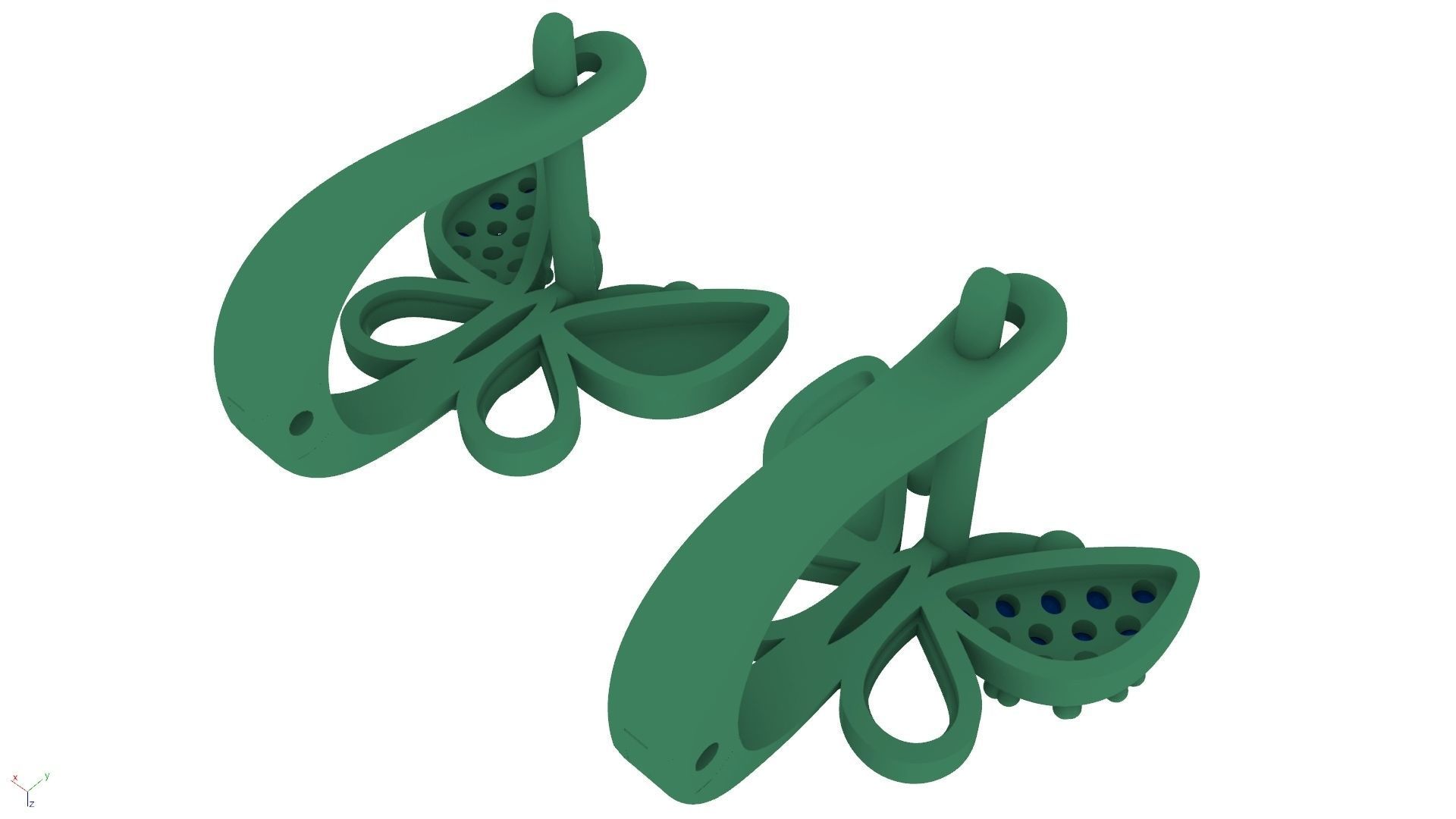 3dm stl butterfly earring printable jewelry model 3D model  3D print model_6