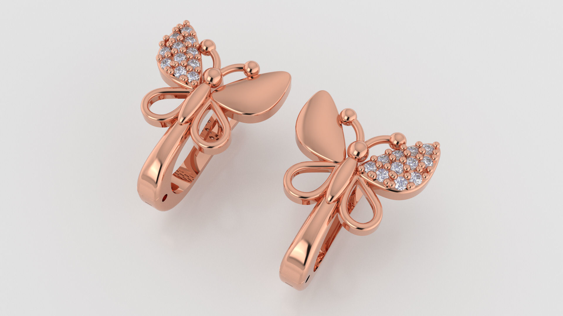 3dm stl butterfly earring printable jewelry model 3D model  3D print model_1