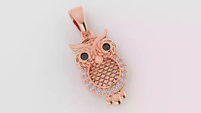 3dm and stl owl pendant printable jewelry model