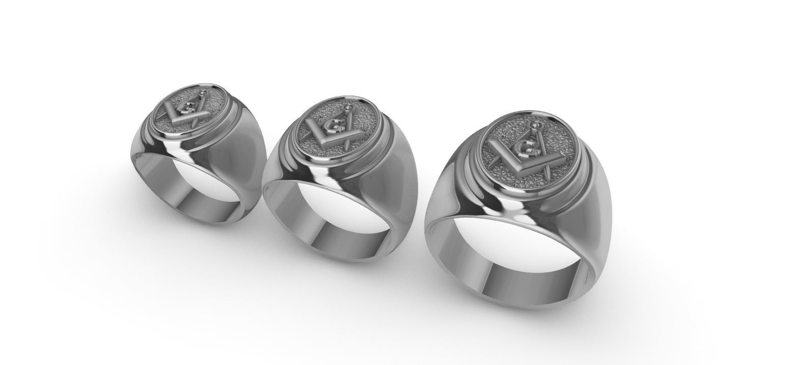 Masonic Compass Ring  and Bonus  3D print model_21