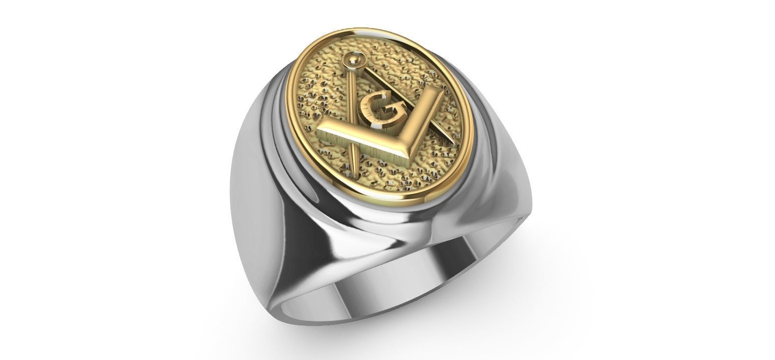 Masonic Compass Ring  and Bonus  3D print model_6