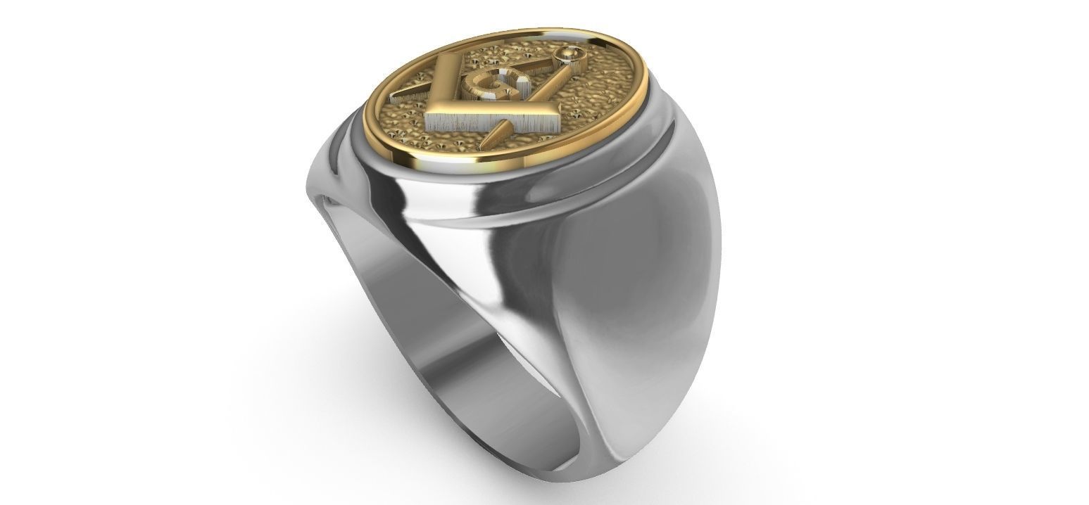 Masonic Compass Ring  and Bonus  3D print model_9