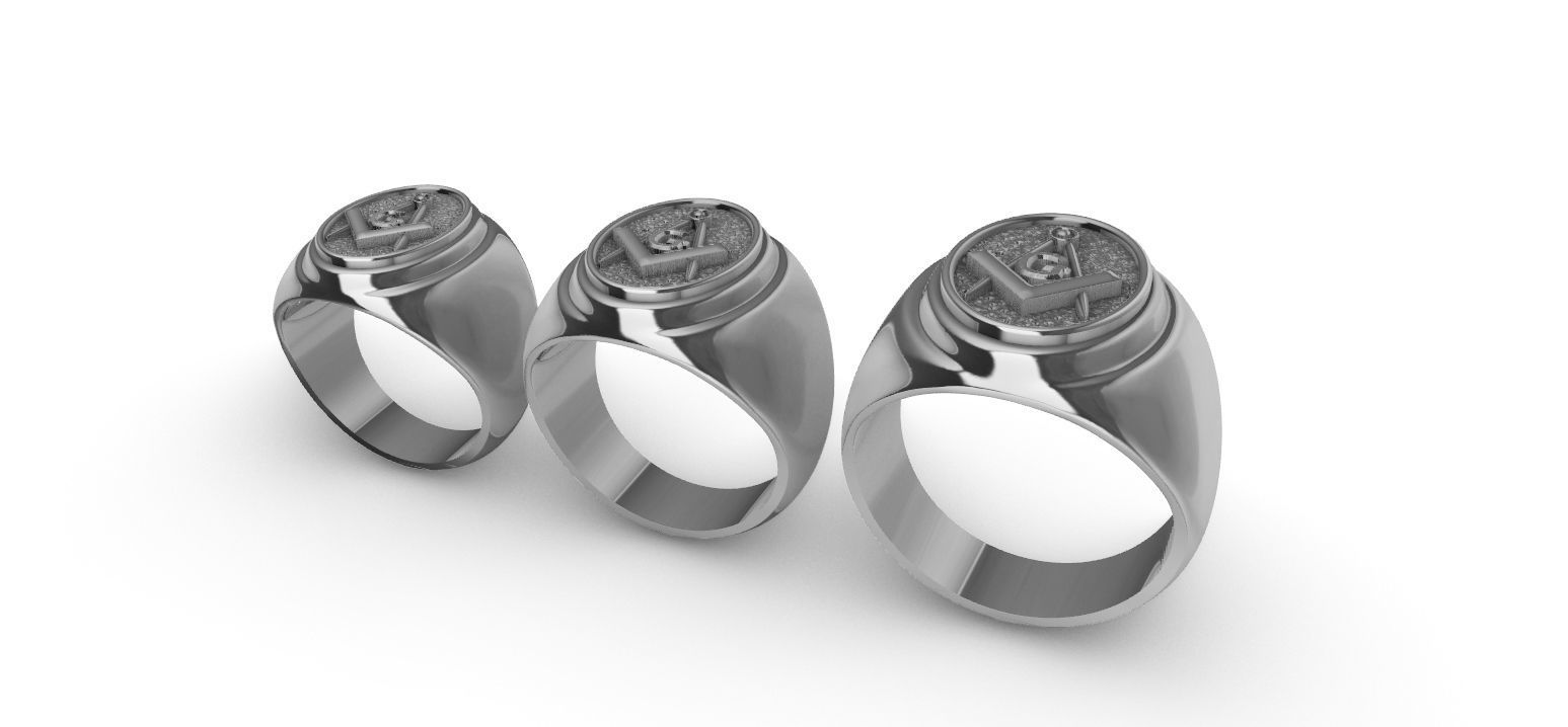 Masonic Compass Ring  and Bonus  3D print model_17