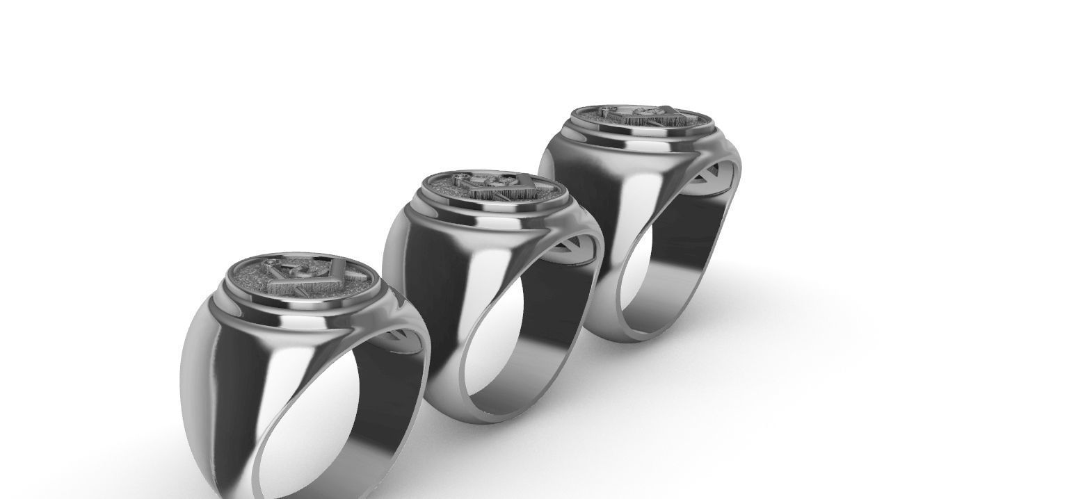 Masonic Compass Ring  and Bonus  3D print model_19
