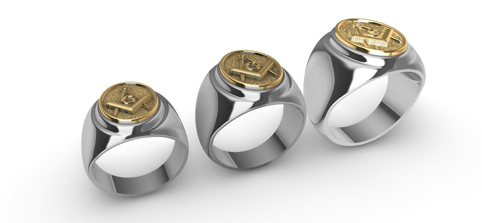 Masonic Compass Ring  and Bonus  3D print model_11