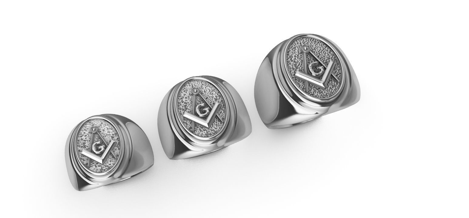 Masonic Compass Ring  and Bonus  3D print model_20