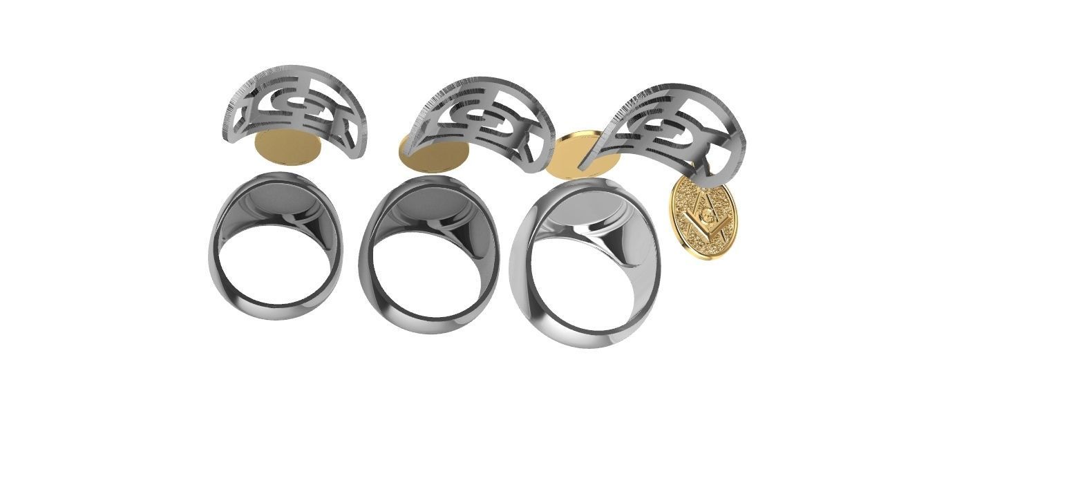 Masonic Compass Ring  and Bonus  3D print model_5