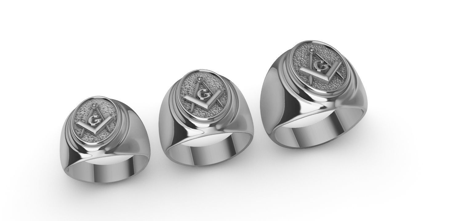 Masonic Compass Ring  and Bonus  3D print model_16