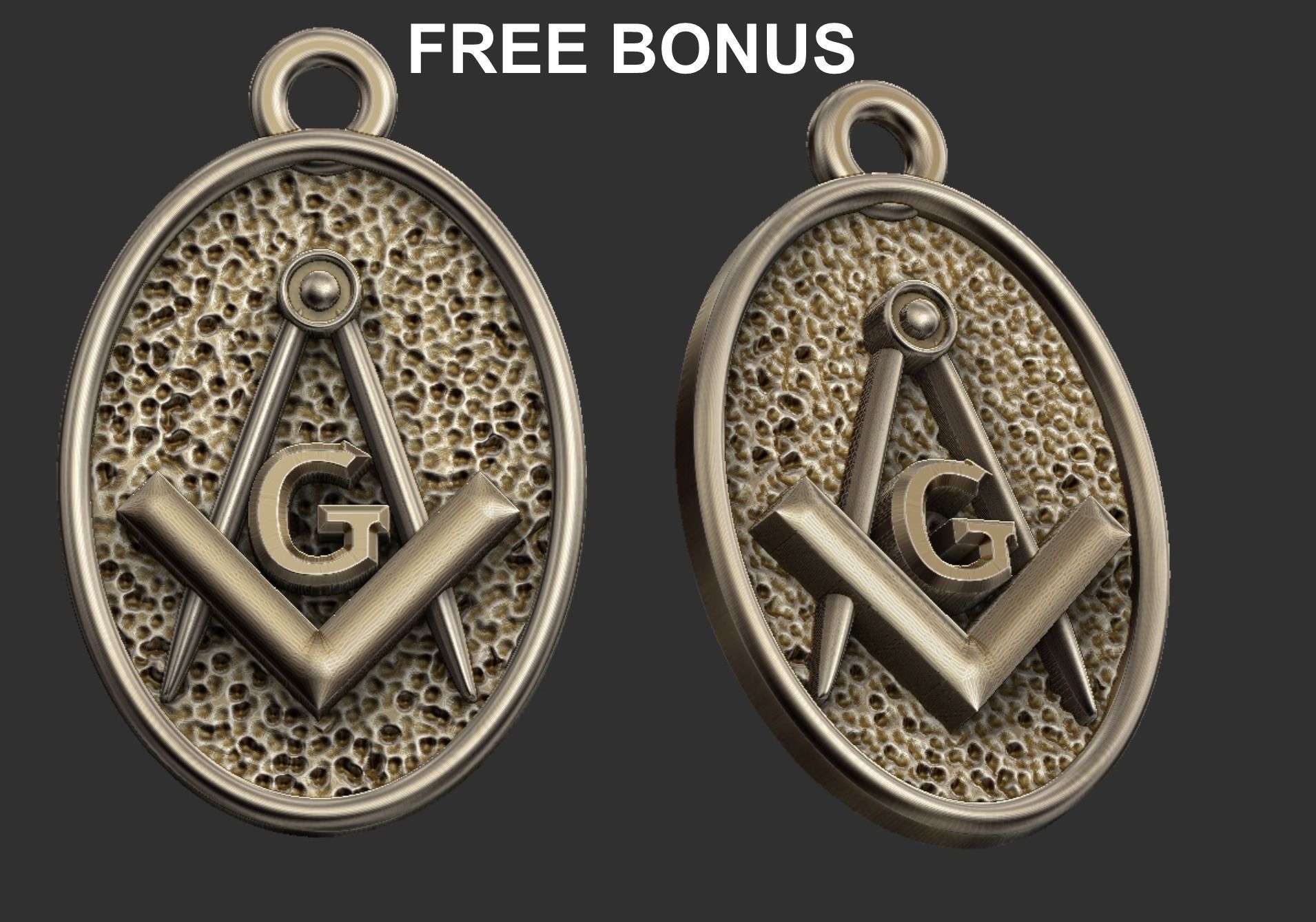 Masonic Compass Ring  and Bonus  3D print model_3