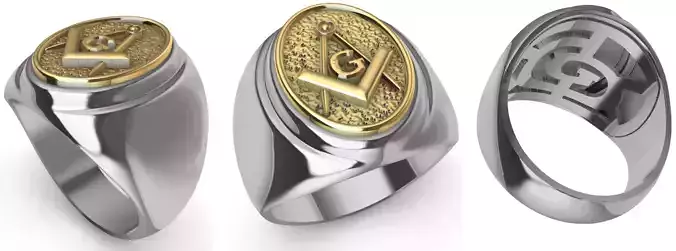 Masonic Compass Ring  and Bonus  3D print model